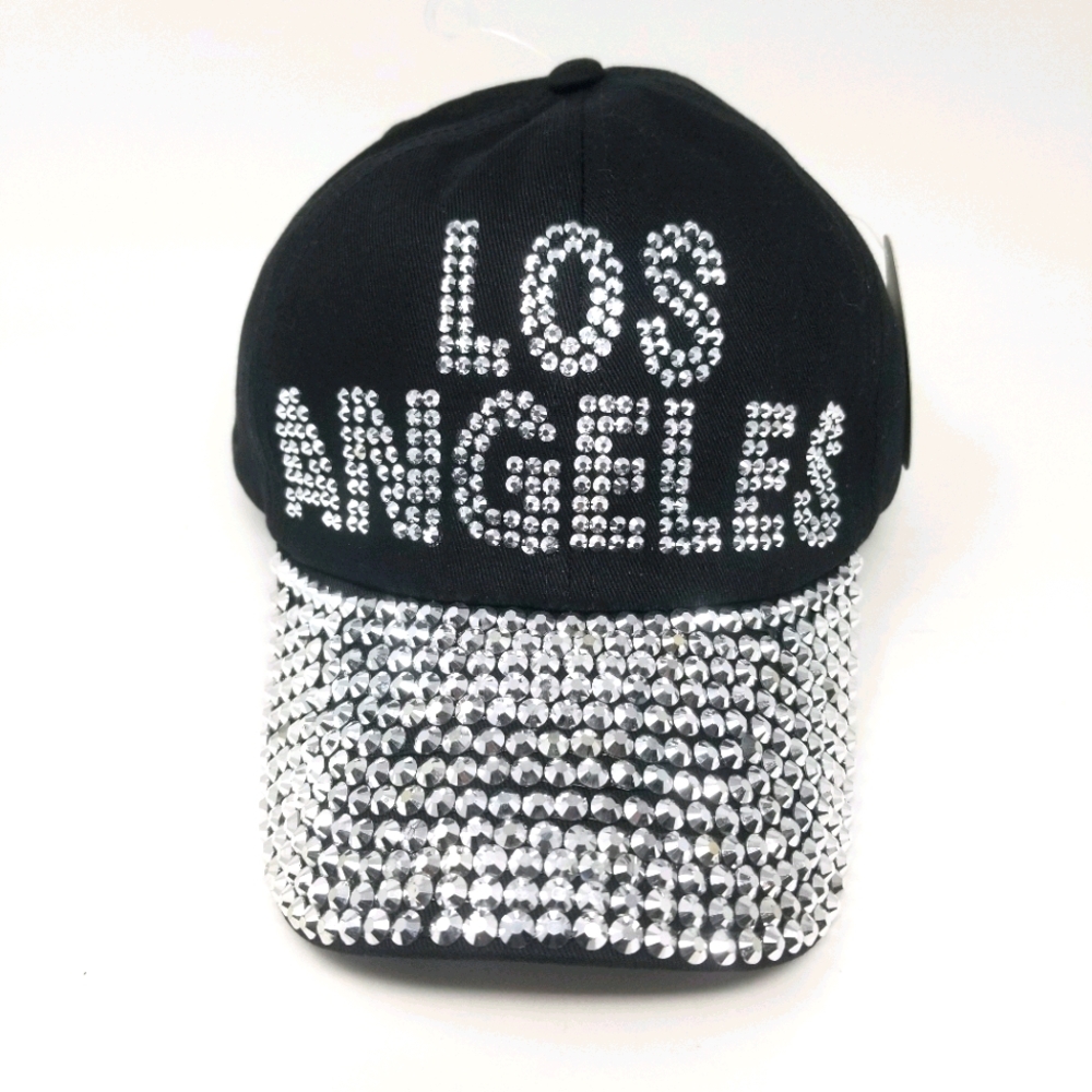 Los Angels hat with crystals New (Black)